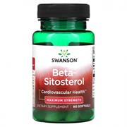 Swanson Beta Sitosterol, максимальная сила, 60 мягких капсул